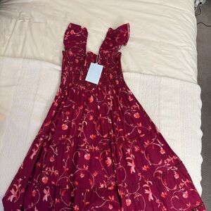 NWT Hill House Burgundy Floral Nap Dress